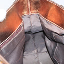 LOEWE Anagram Justa Hand Bag Leather Bronze Gold Auth 148910-19