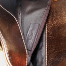 LOEWE Anagram Justa Hand Bag Leather Bronze Gold Auth 148910-12