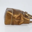 LOEWE Anagram Justa Hand Bag Leather Bronze Gold Auth 148910-3