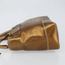 LOEWE Anagram Justa Hand Bag Leather Bronze Gold Auth 148910-4