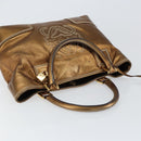 LOEWE Anagram Justa Hand Bag Leather Bronze Gold Auth 148910-6