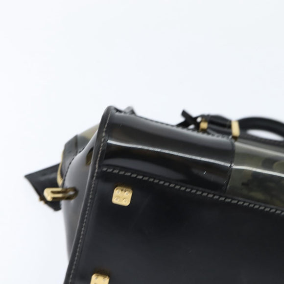 LOEWE Anagram Americana 28 Hand Bag Vinyl Black Auth 148911