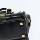 LOEWE Anagram Americana 28 Hand Bag Vinyl Black Auth 148911-14