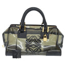 LOEWE Anagram Americana 28 Hand Bag Vinyl Black Auth 148911-13