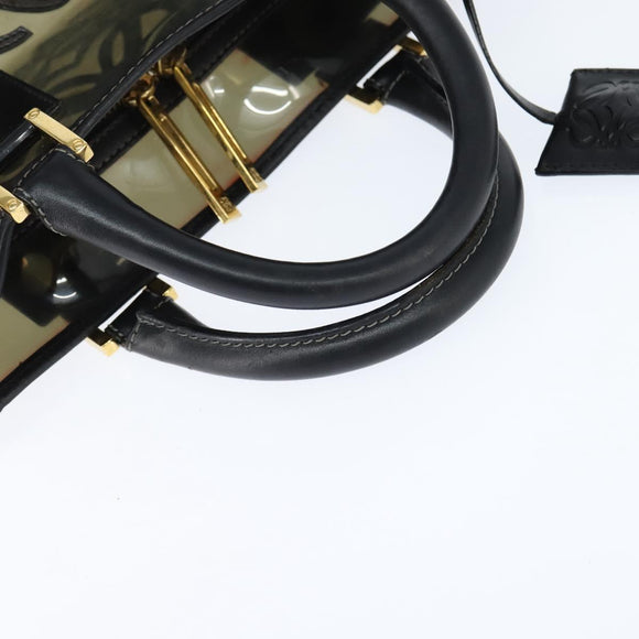 LOEWE Anagram Americana 28 Hand Bag Vinyl Black Auth 148911