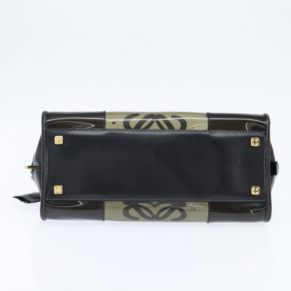 LOEWE Anagram Americana 28 Hand Bag Vinyl Black Auth 148911