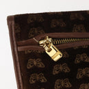 BOTTEGA VENETA Clutch Bag Suede Brown Gold Auth 148912-12
