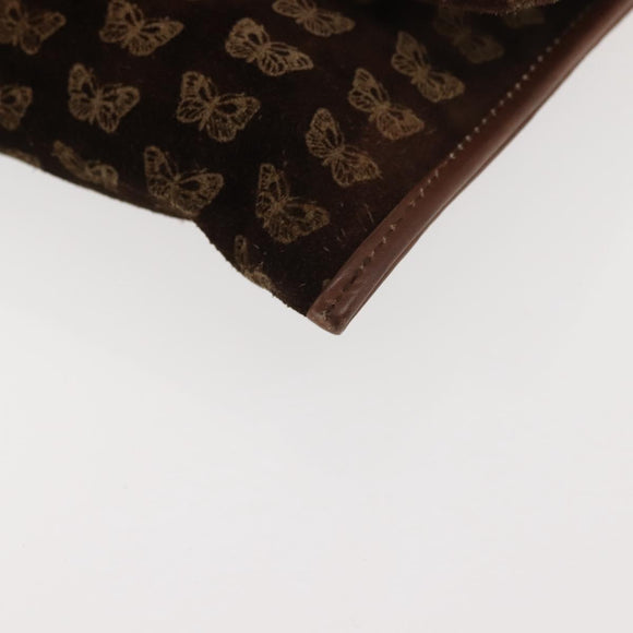 BOTTEGA VENETA Clutch Bag Suede Brown Gold Auth 148912