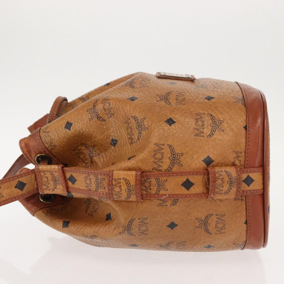 MCM Logogram Vicetos Shoulder Bag PVC Leather Brown Gold Auth 148914