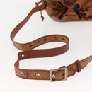 MCM Logogram Vicetos Shoulder Bag PVC Leather Brown Gold Auth 148914-7