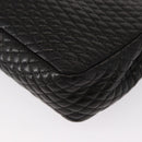 BALLY Chain Shoulder Bag Leather Black Gold Auth 148916-13