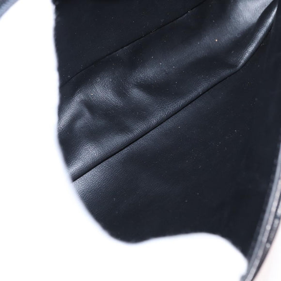 BALLY Chain Shoulder Bag Leather Black Gold Auth 148916