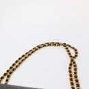 BALLY Chain Shoulder Bag Leather Black Gold Auth 148916-8