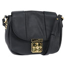 Chloe Elsie Shoulder Bag Leather Black Gold Auth 148917-1