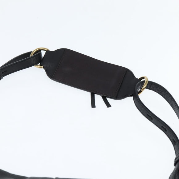 Chloe Elsie Shoulder Bag Leather Black Gold Auth 148917