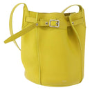 CELINE Big bag Bucket Shoulder Bag Leather Yellow Silver Auth 148918-1