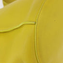 CELINE Big bag Bucket Shoulder Bag Leather Yellow Silver Auth 148918-8