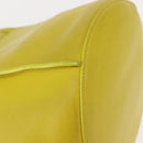 CELINE Big bag Bucket Shoulder Bag Leather Yellow Silver Auth 148918-16