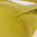 CELINE Big bag Bucket Shoulder Bag Leather Yellow Silver Auth 148918-17