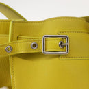 CELINE Big bag Bucket Shoulder Bag Leather Yellow Silver Auth 148918-9