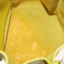 CELINE Big bag Bucket Shoulder Bag Leather Yellow Silver Auth 148918-10