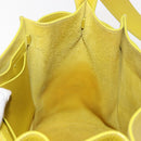 CELINE Big bag Bucket Shoulder Bag Leather Yellow Silver Auth 148918-11