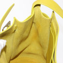 CELINE Big bag Bucket Shoulder Bag Leather Yellow Silver Auth 148918-19