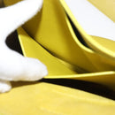 CELINE Big bag Bucket Shoulder Bag Leather Yellow Silver Auth 148918-20