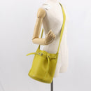 CELINE Big bag Bucket Shoulder Bag Leather Yellow Silver Auth 148918-21