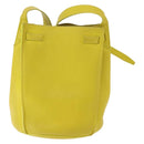 CELINE Big bag Bucket Shoulder Bag Leather Yellow Silver Auth 148918-2