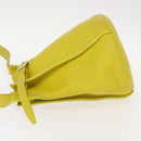 CELINE Big bag Bucket Shoulder Bag Leather Yellow Silver Auth 148918-4