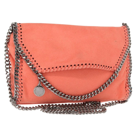 Stella MacCartney Falabella Chain Bag Polyester Orange Silver 364519 Auth 148919