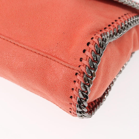 Stella MacCartney Falabella Chain Bag Polyester Orange Silver 364519 Auth 148919