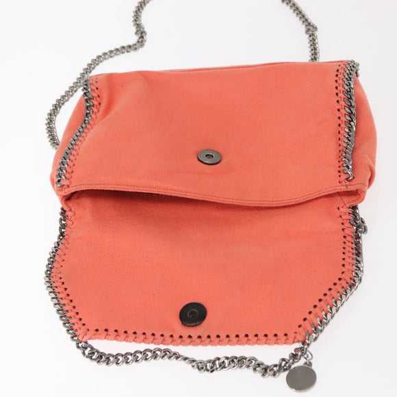 Stella MacCartney Falabella Chain Bag Polyester Orange Silver 364519 Auth 148919