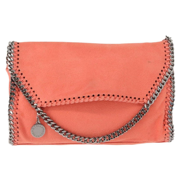 Stella MacCartney Falabella Chain Bag Polyester Orange Silver 364519 Auth 148919