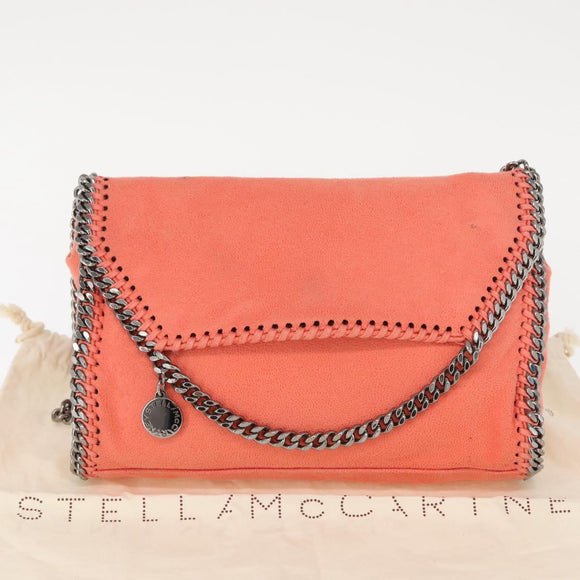 Stella MacCartney Falabella Chain Bag Polyester Orange Silver 364519 Auth 148919