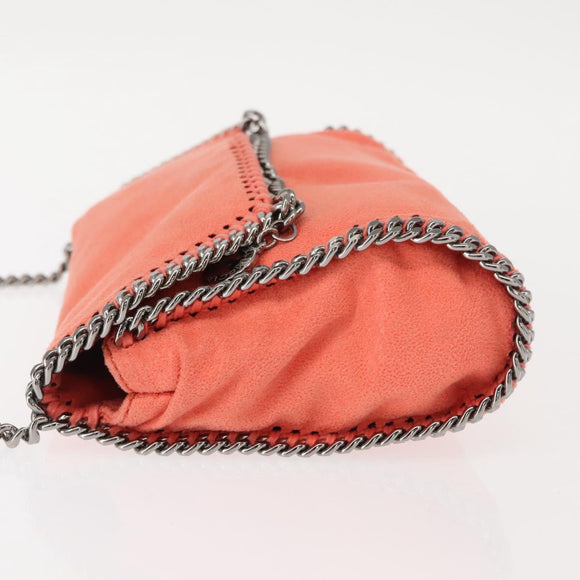 Stella MacCartney Falabella Chain Bag Polyester Orange Silver 364519 Auth 148919