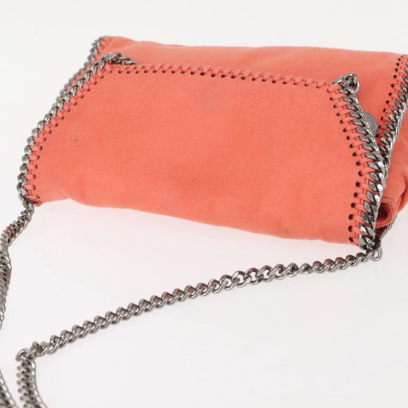 Stella MacCartney Falabella Chain Bag Polyester Orange Silver 364519 Auth 148919