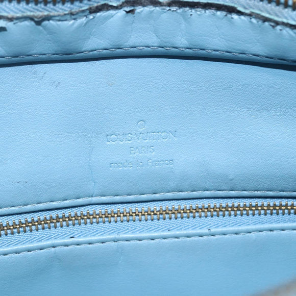LOUIS VUITTON Monogram Vernis Houston Hand Bag Baby Blue M91005 LV Auth 148922