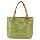 LOUIS VUITTON Monogram Vernis Houston Hand Bag Baby Blue M91005 LV Auth 148922-13