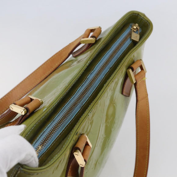 LOUIS VUITTON Monogram Vernis Houston Hand Bag Baby Blue M91005 LV Auth 148922