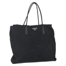 PRADA Hand Bag Nylon Black Silver Auth 148930-1