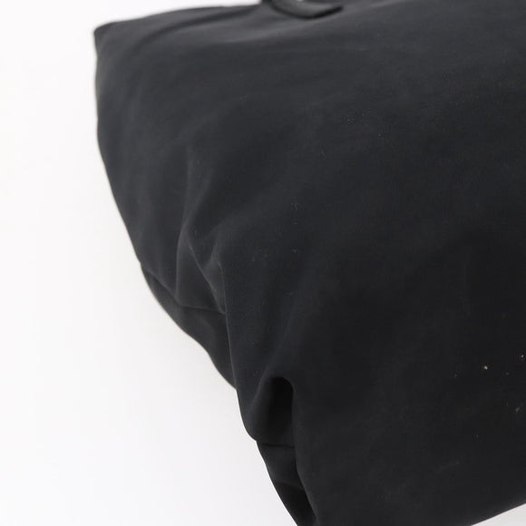 PRADA Hand Bag Nylon Black Silver Auth 148930