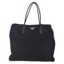 PRADA Hand Bag Nylon Black Silver Auth 148930-13