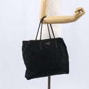 PRADA Hand Bag Nylon Black Silver Auth 148930-25