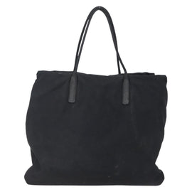 PRADA Hand Bag Nylon Black Silver Auth 148930 - 0