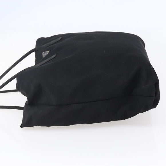 PRADA Hand Bag Nylon Black Silver Auth 148930