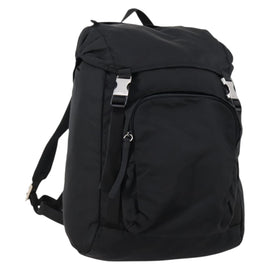 PRADA Backpack Nylon Black Silver Auth 148932