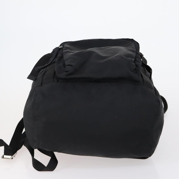 PRADA Backpack Nylon Black Silver Auth 148932