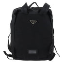 PRADA Backpack Nylon Black Silver Auth 148932-2